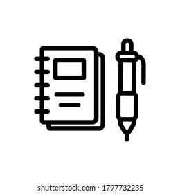 Stationary (Back To School) icon outline vector. isolated on white background