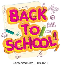 stationary and with Back to school sign.
