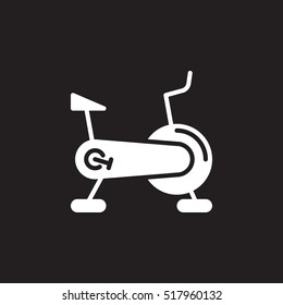 Stationary bicycle, Exercise Bike icon vector, filled flat sign, solid pictogram isolated on black, logo illustration