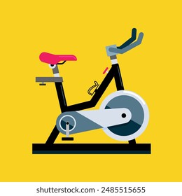 Bicicleta estacionaria en diseño plano