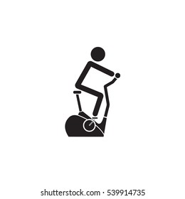 Stationary bicycle solid icon, Exercise Bike & fitness sport, vector graphics, a filled pattern on a white background, eps 10.