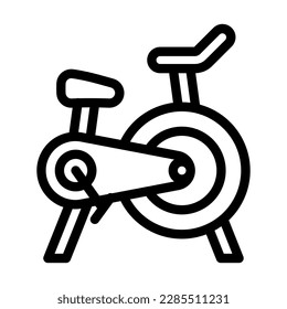 Diseño de icono de línea de vectores de bicicleta estatizado