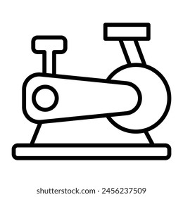 Stationary Bicycle Vector Line Icon Design