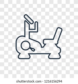 Stationary bike concept vector linear icon isolated on transparent background, Stationary bike concept transparency concept in outline style