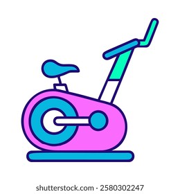 Stationary bike fitness equipment icon isolated vector