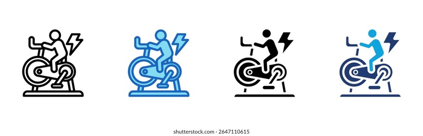 Ícone de bicicleta estacionária Ilustração de vetor de múltiplos estilos