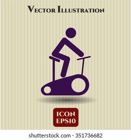 Stationary bike icon or symbol