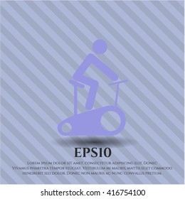 Stationary bike icon or symbol