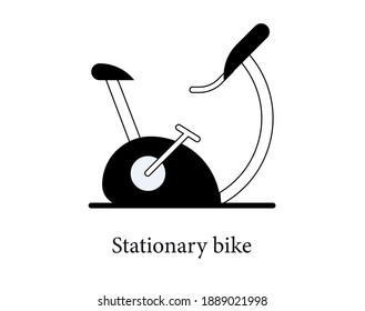 Stationary bike icon vector. Linear style sign for mobile concept and web design. Stationary bike symbol illustration. Pixel vector graphics - Vector.