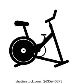 Bicicleta Estacionária Interior Cardio Fitness Equipment Silhueta Vetor Arte Ilustração