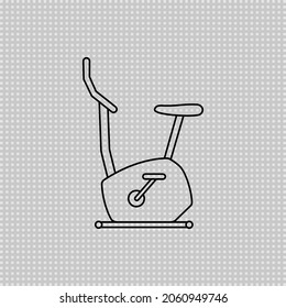 Stationary bike line transparent icon, sport and equipment, exercise bicycle symbol. Linear outline vector illustration and clipart.