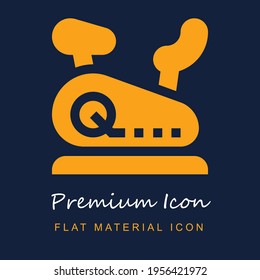 Stationary Bike premium material ui ux isolated vector icon in navy blue and orange colors