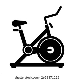 Ilustração de arte vetorial de silhueta de bicicleta estacionária