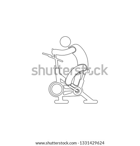 stationary bike. simple flat vector icon illustration. outline line symbol - editable stroke