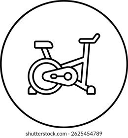 Ícone de vetor de bicicleta estacionária. Pode ser usado para impressão, aplicativos móveis e da Web.
