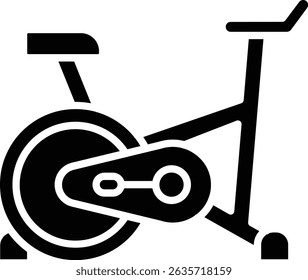 Ícone de vetor de bicicleta estacionária. Pode ser usado para impressão, aplicativos móveis e da Web.