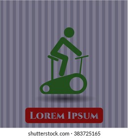 Stationary bike vector icon or symbol