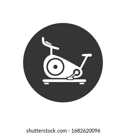 Stationary bike web black icon. vector illustration