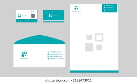 stationary branding template, envelope business card and latter head vector graphic set.