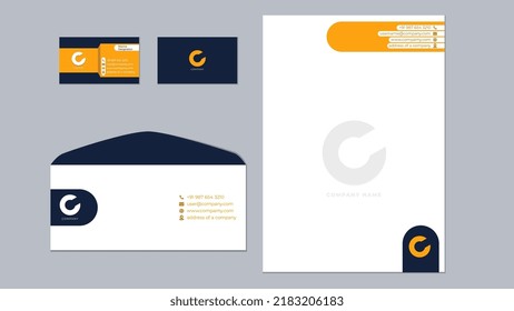 stationary branding template, envelope business card and latter head vector graphic set.