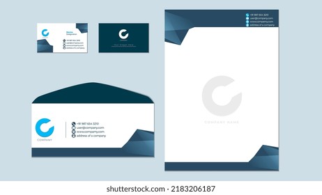stationary branding template, envelope business card and latter head vector graphic set.
