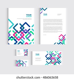Stationary, brochure, flyer or report for vector business template. Vector illustration