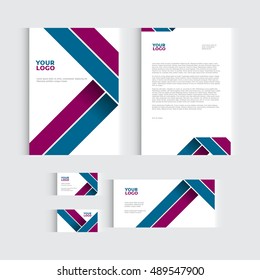 Stationary, brochure, flyer or report for vector business template. Vector illustration