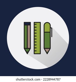 Stationary colorful icon with isolated background