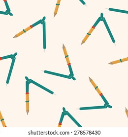 stationary compass, cartoon seamless pattern background