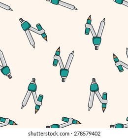 stationary compass, cartoon seamless pattern background