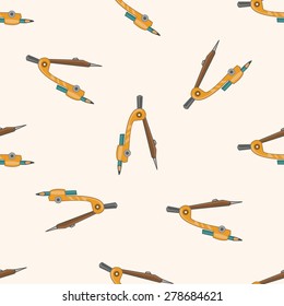 stationary compass, cartoon seamless pattern background