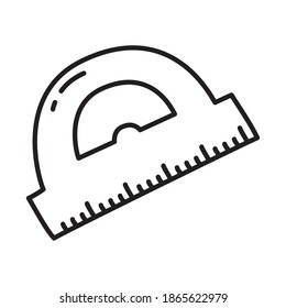 concepto estacionario, icono transportador sobre fondo blanco, estilo de doodle de línea, ilustración vectorial