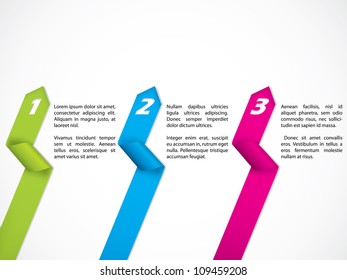 Stationary design set with color numbered ribbons