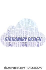 Stationary Design word cloud. Wordcloud made with text only.