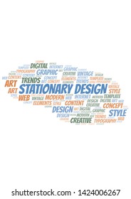 Stationary Design word cloud. Wordcloud made with text only.