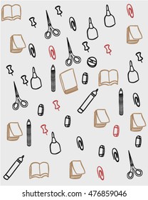 Stationary doodle vector art