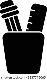 stationary education glyph icons design