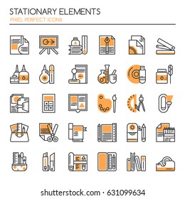 Stationary Elements , Thin Line and Pixel Perfect Icons
