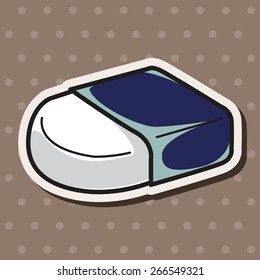 stationary eraser theme elements vector,eps