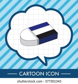 stationary eraser theme elements vector,eps