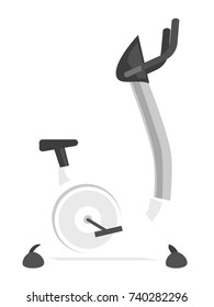 Stationary exercise bicycle. Sport equipment. vector cartoon illustration isolated on white background.