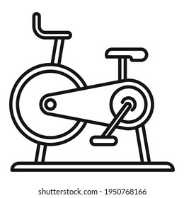 Icono de la bicicleta estática. Esquema Icono vectorial de bicicleta estática para el diseño web aislado en fondo blanco