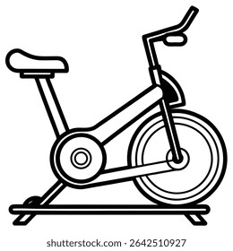 Uma bicicleta ergométrica estacionária isolada sobre fundo branco