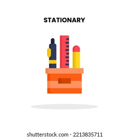 Stationary flat icon. Vector illustration on white background.