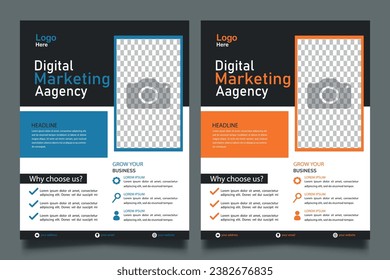 stationary flyer design. flyer magazine, infographics leaflet design. corporate stationary real estate agency social media report design.