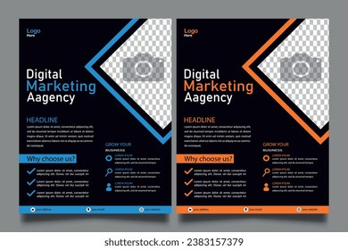 stationary flyer design. flyer magazine, infographics leaflet design. corporate stationary real estate agency social media report design.