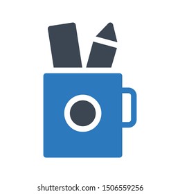 stationary glyph colour vector icon
