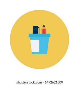 stationary glyph flat vector icon