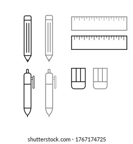 Stationary icon. Flat icon of stationary 