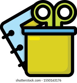 Stationary icon illustration for online shop in color style